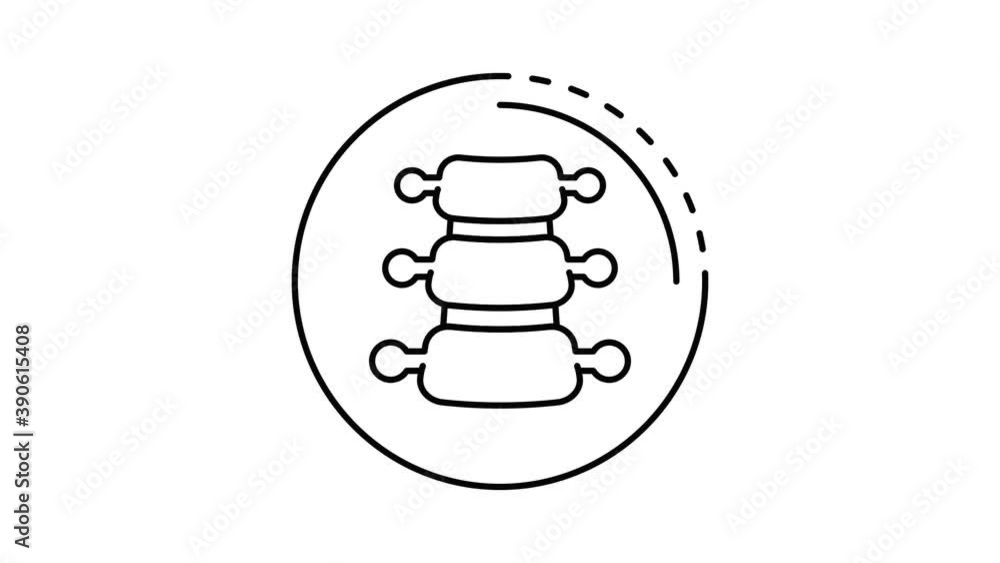 Poster spine icon animation. motion set of best icons and then each objects is shown separately