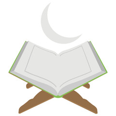 
Muslims holy book al quran along with new moon is destining the meaning and icon of laila tul qadr 
