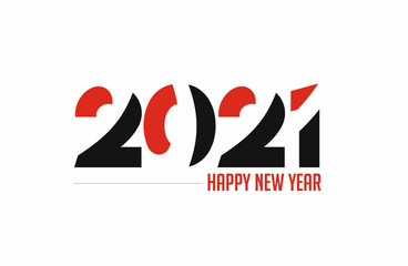 Abstract Happy New Year 2021 Text Typography Design Patter, Vector illustration.