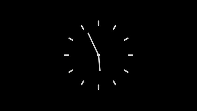 White color 10 second counting down clock isolated on black background
