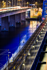 Obraz premium Stockholm, Sweden The Lidingo Bridge in the early morning.