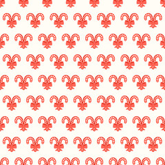 Striped candy cane, traditional christmas treats seamless pattern