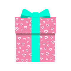 gift box vector illustration with love pattern isolated