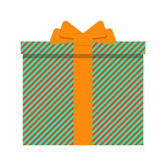 gift box vector illustration with diagonal stripes