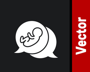 White Baby icon isolated on black background. Vector.