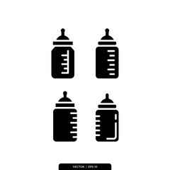 baby bottle icon vector logo template in trendy style