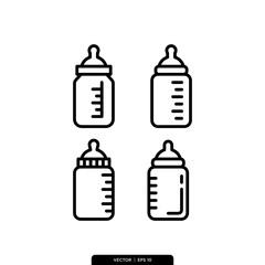 baby bottle icon vector logo template in trendy style
