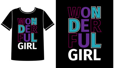 wonderful girl t shirt design concept