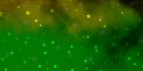 Light Green, Yellow vector template with neon stars.