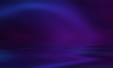 Fototapeta premium Abstract dark background. Empty street, reflection of neon light on the water. Blurry rays of light. Smoke, fog. 3d illustration