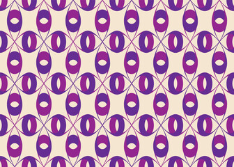 Geometric rounded seamless pattern background. Crossing circles texture in purple colors. Editable background