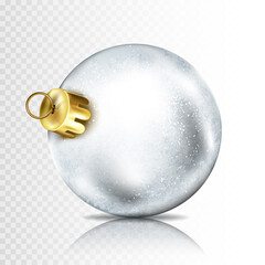 Transparent realistic Christmas ball isolated