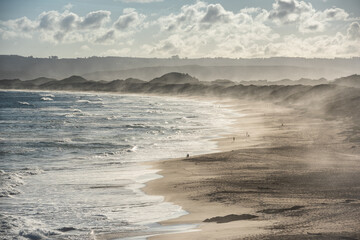 Keurboomstrand Beach in Late Afternoon Light and Ocean Mist, South Africa