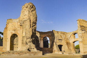 Ruins of the Baths of Caracalla (Terme di Caracalla). These were one of the most important baths of...