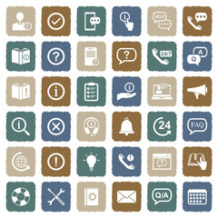 Information And Notification Icons. Grunge Color Flat Design. Vector Illustration.
