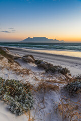 Table Mountain and Big Bay at Sunset, Cape Town, South Africa