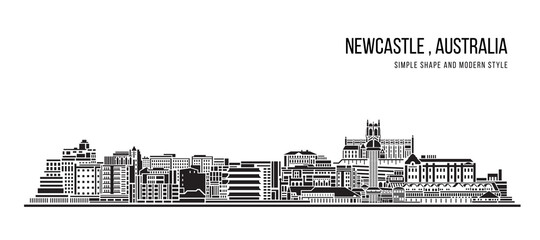 Cityscape Building Abstract shape and modern style art Vector design -   Newcastle city , Australia © ananaline