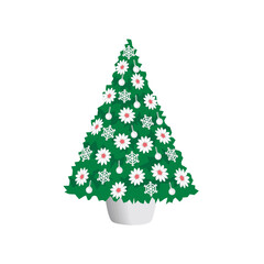 花のクリスマスツリー