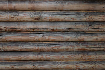 wall from a wooden round bar