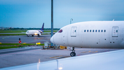 Commercial Aircraft Parking At The Airport