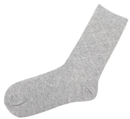 Grey sock isolated on white