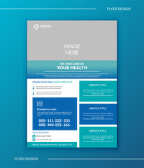 Medical flyer cover a4 template design for a report and medical flyer, leaflets decoration.