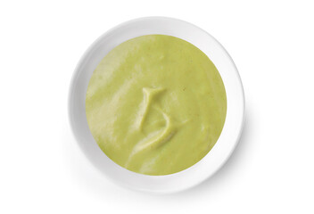 Green sauce in small bowl