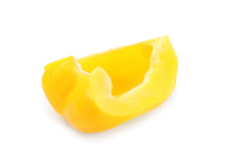 Fototapeta na wymiar Slice of yellow bell pepper isolated on white