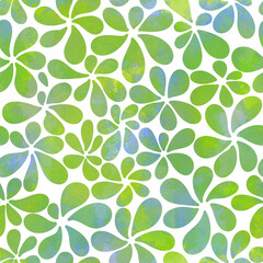 Abstract flowers pattern. Seamless green drops pattern. On a white background. Eco backdrop.