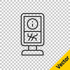 Black line Information stand icon isolated on transparent background. Vector.