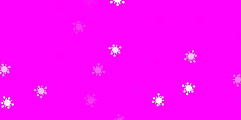 Light pink vector background with covid-19 symbols.