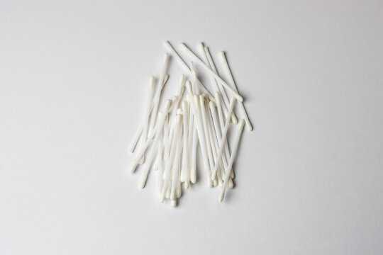 Cotton buds or cotton sticks isolated on the white background