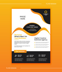 Flyer brochure design, geometric business cover size A4 template