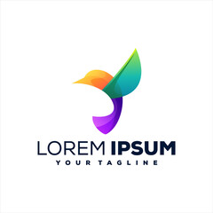 bird color gradient logo design