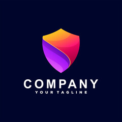 shield color gradient logo design