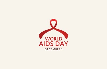 World AIDS Day with Red Color