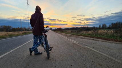 Obraz premium person riding a bicycle