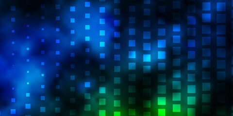 Obraz premium Dark Blue, Green vector texture in rectangular style.