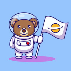 Cute teddy bear with an astronaut costume