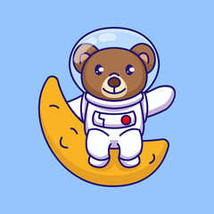 Cute teddy bear with an astronaut costume