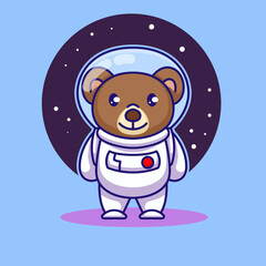 Cute teddy bear with an astronaut costume