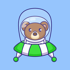 Obraz na płótnie Canvas Cute teddy bear with an astronaut costume