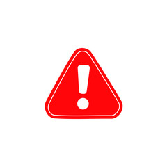 Alert icon with exclamation sign. Vector illustration , Warning sign illustration. Triangle warning sign, Red warning sign, Red Vector, Attention warning. Alert Red with exclamation mark, Vector .