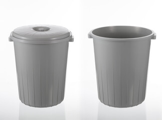 Plastic Rubbish Tin on white