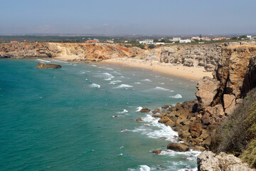 Sagres (Algarve) Portugal. Small beach next to the Fortress of Sagres