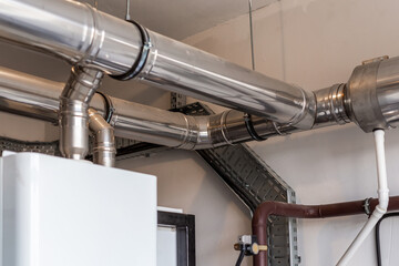 gas boiler room, boilers and equipment
