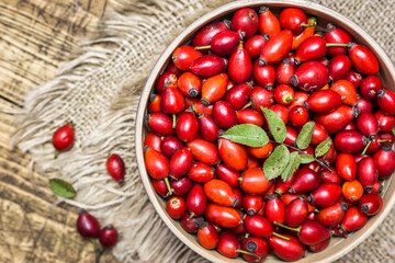 Rose hip fruits background