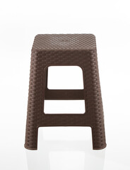 Brown plastic stool isolated on white background