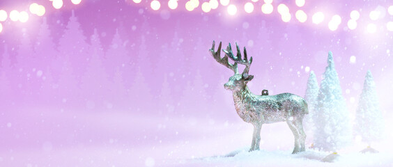 Christmas Banner background with Christmas Tree decoration