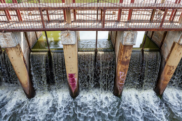 On the river dam discharge of water, the river Sysert